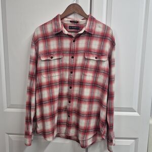 Lucky Brand Men's Button-Down Humboldt Woven Long Sleeve Flannel Shirt Red XL